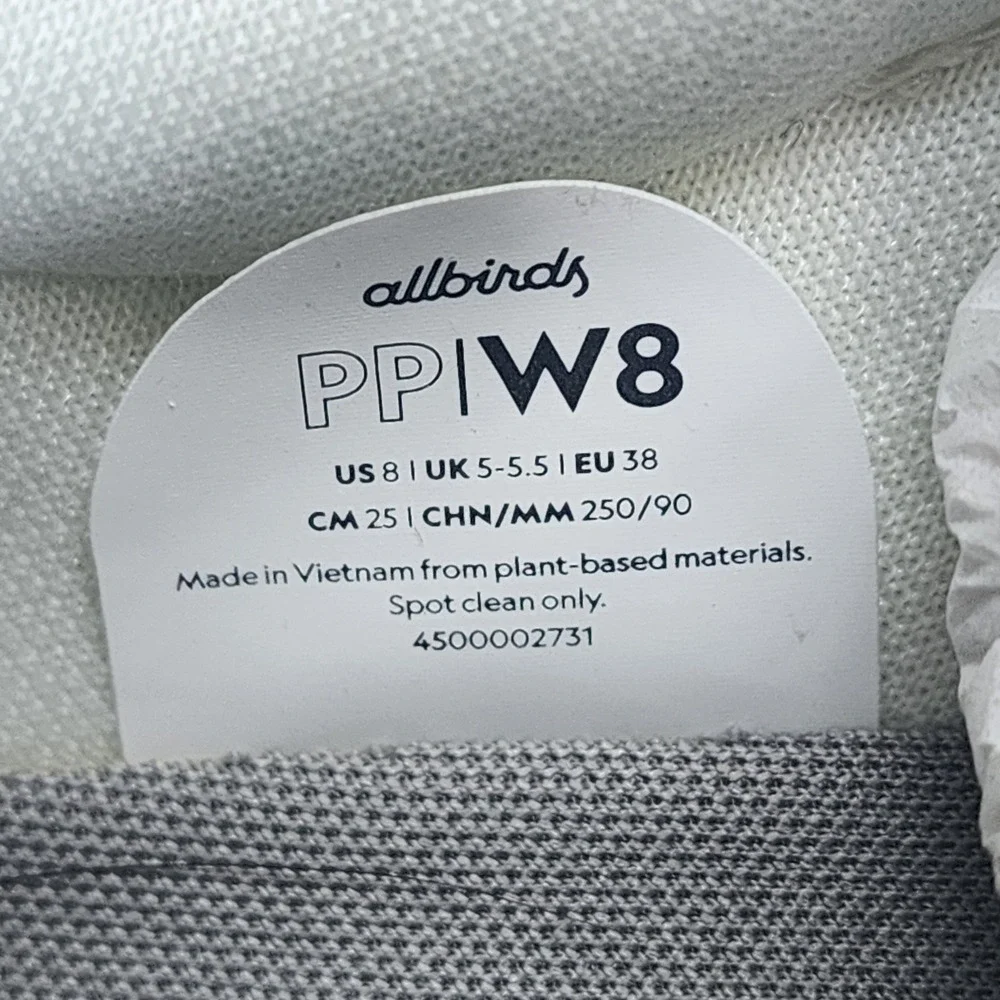 Allbirds Plant Pacer Sneakers Cream Plant-Based Bio-Material Womens 8